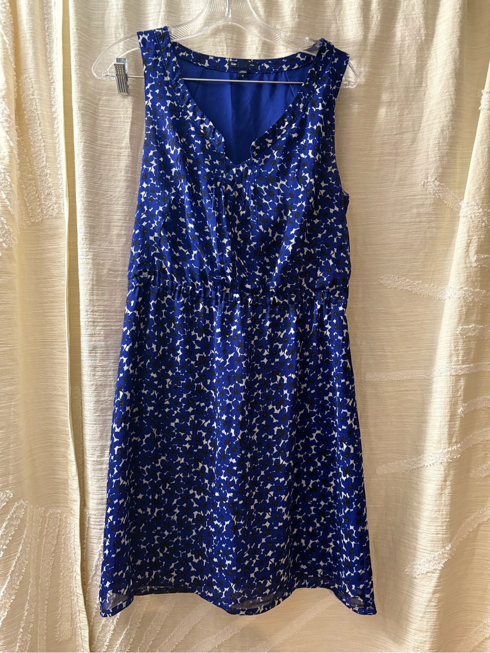GAP Royal Blue Sleeveless Dress with Floral Print